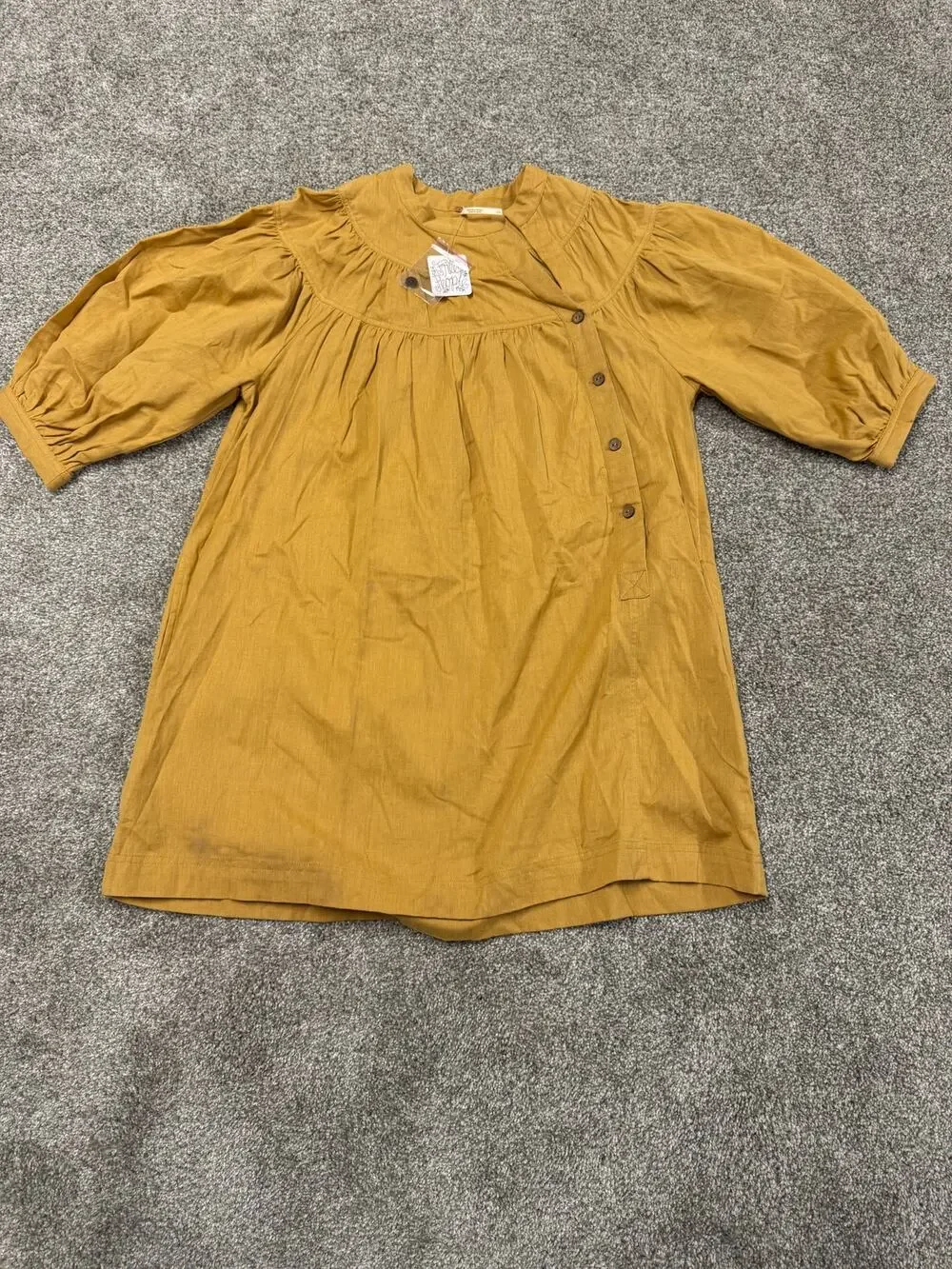 Free People Mustard Yellow Peasant-Style Tunic Top/Dress